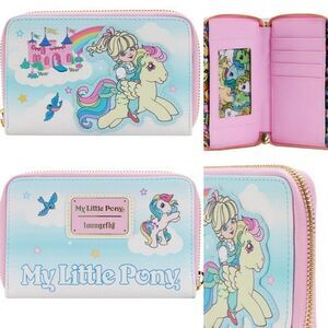 NEW LOUNGEFLY x MLP ZIP AR I UND CARD TRAVEL WALLET MY LITTLE PONY CASTLE NWT